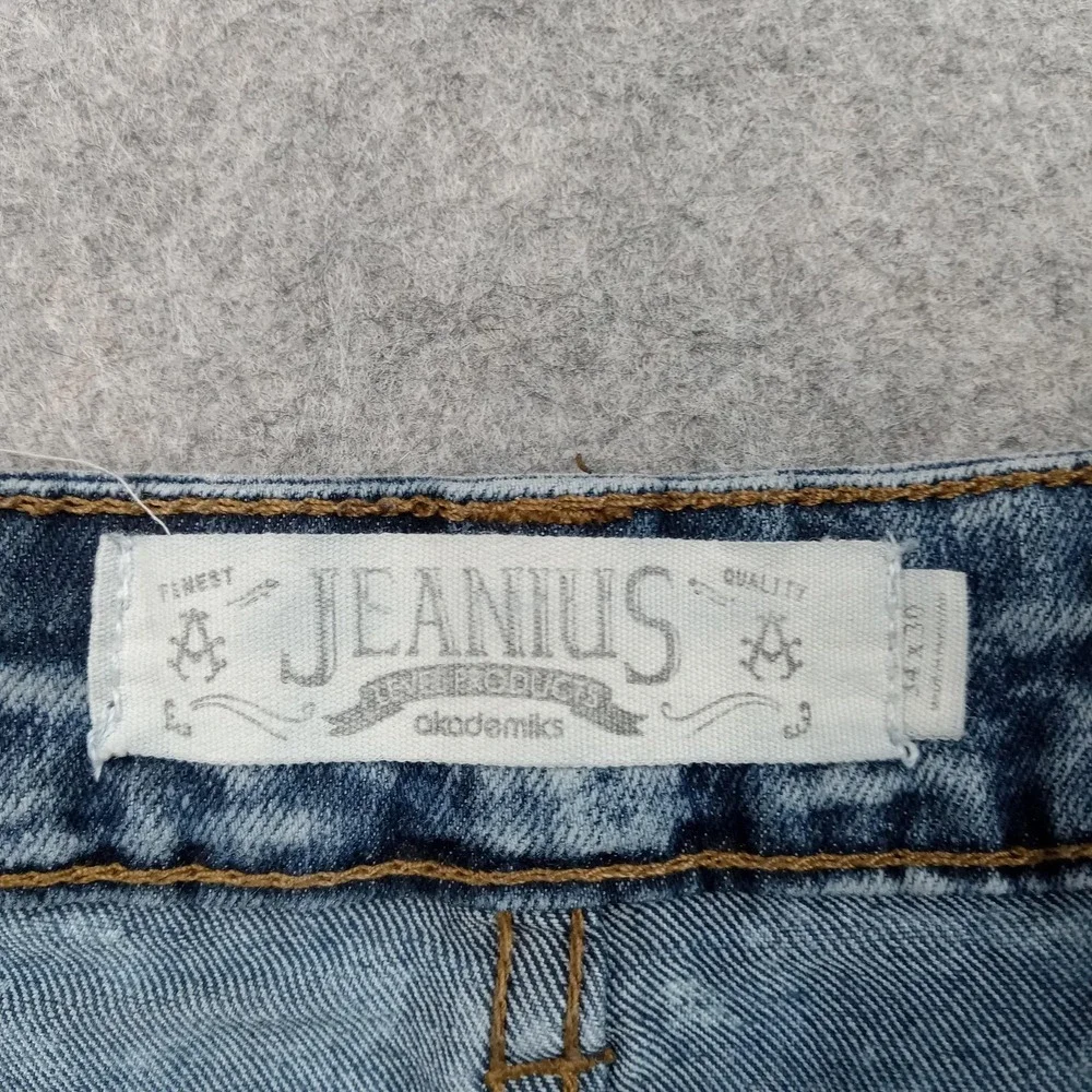 Akademiks Jeans Mens‎ 38x29 Jeanius Acid Wash Moto Biker Straight Stretch Denim